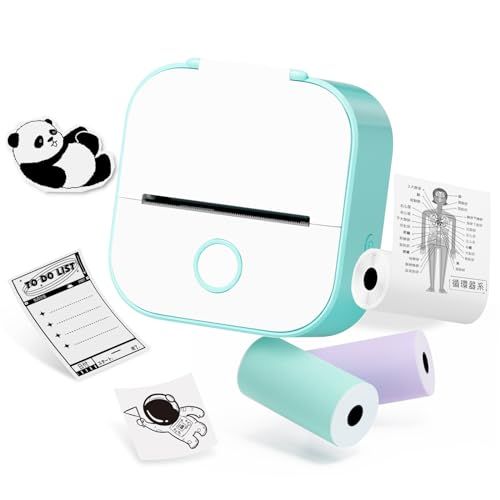 Memoqueen T02 ミニプリンター スマホ対応 ポケットプリンター モバイルぷりんたー 203DPI インクレス 小型感熱印刷機ワイヤレスブルートゥース接続 ハンディ写真/ショッピングリスト/作業計画/勉強/メモ/日記/手帳/領収書/ 8ccc2695