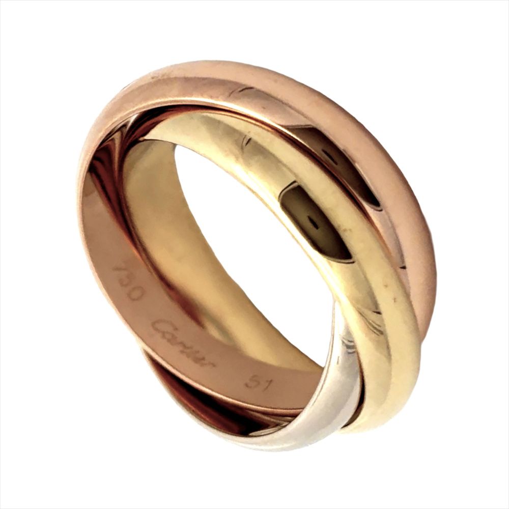 Cartier　トリニティリング　K18スリーゴールド　51　　中古品 カルティエ Cartier トリニティ リング 指輪 #51 K18YG 10.8g K18PG