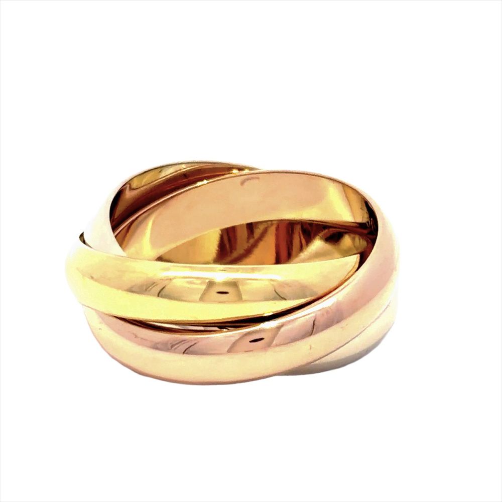 カルティエ Cartier トリニティ リング 指輪 #51 K18YG 10.8g K18PG