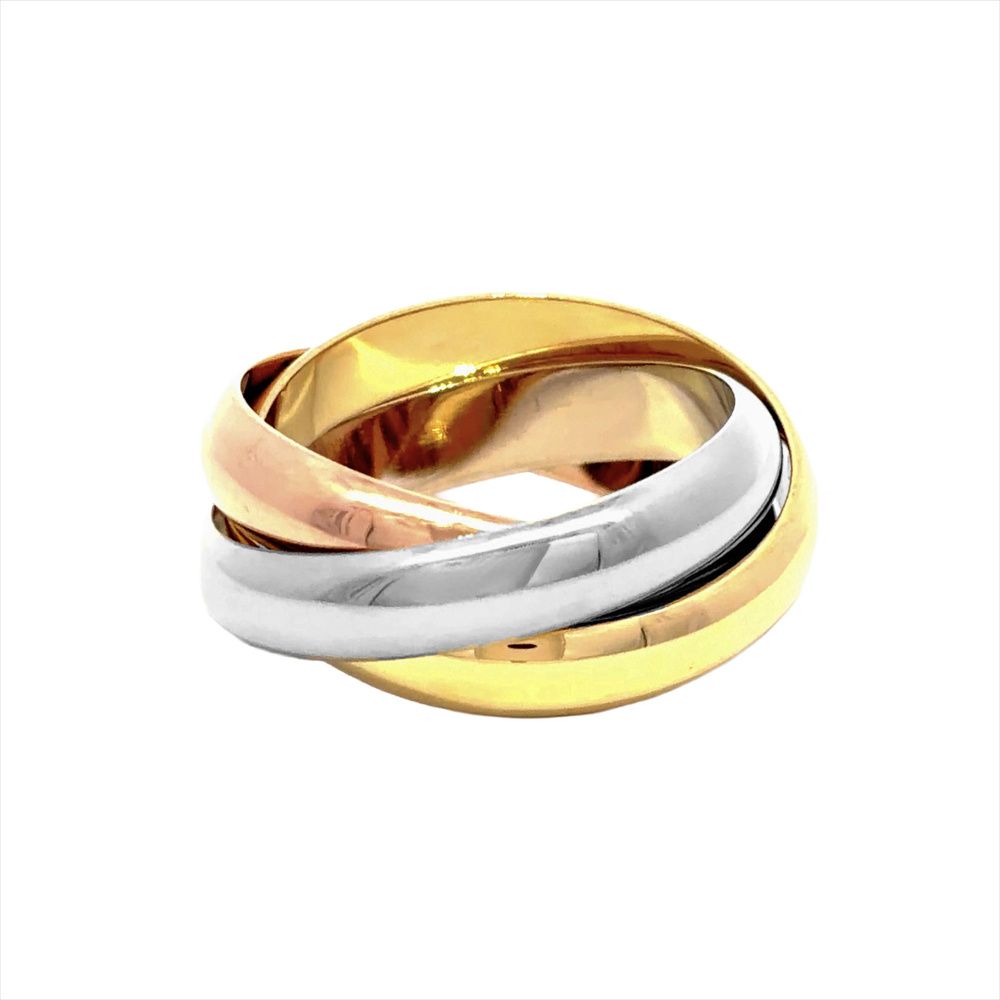 カルティエ Cartier トリニティ リング 指輪 #51 K18YG 10.8g K18PG