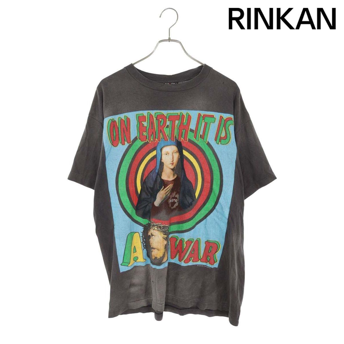 セントマイケル 24SS SM-YS8-0000-002 ヴィンテージ加工ON EARTHプリントTシャツ メンズ L
