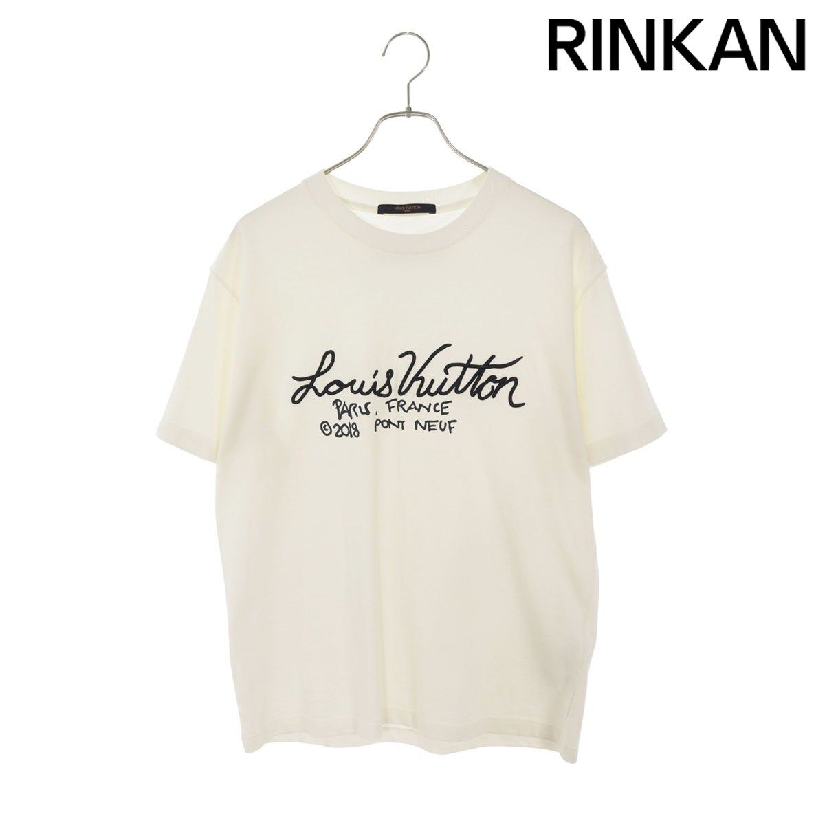 ルイヴィトン RM202M NPL HJY17W グラフィックロゴ刺繍Tシャツ メンズ M