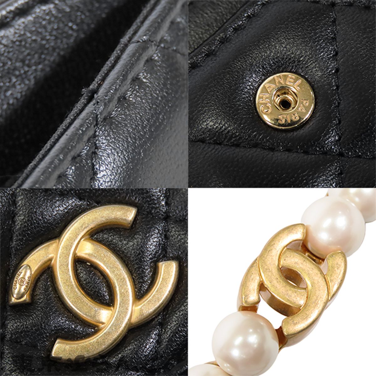 シャネル CHANEL チェーンウォレット AP2274 ブラック 黒 ゴールド金具 