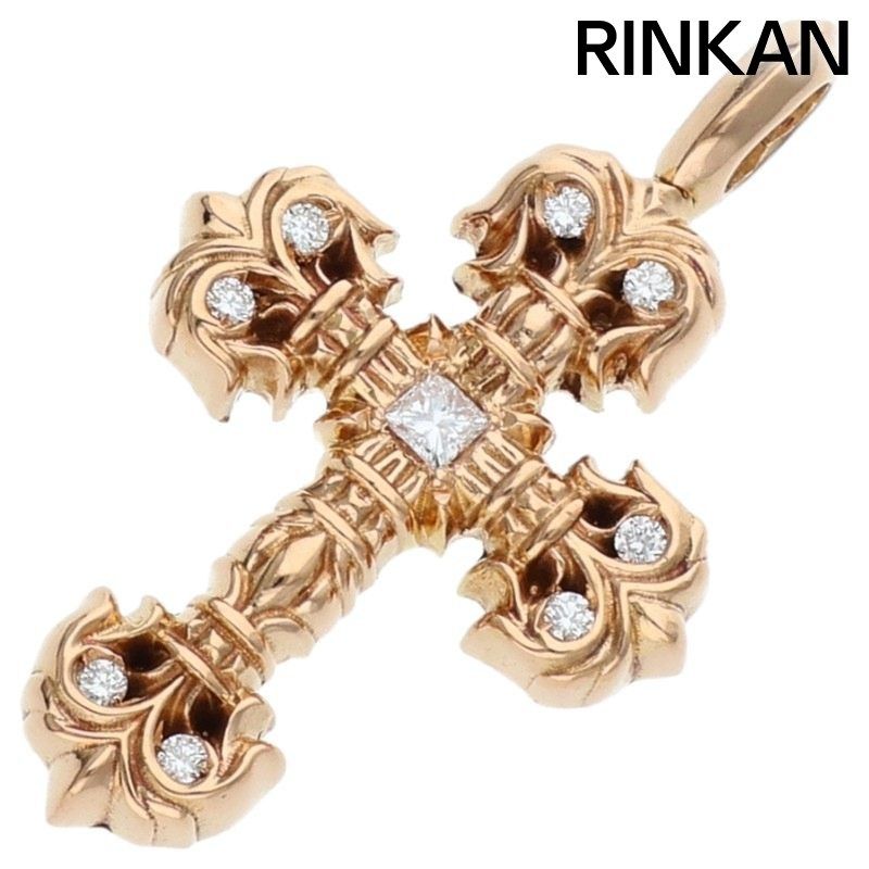 クロムハーツ 22K CHARM FILIGREE TINY P/DMND/タイニーフィリグリー PAVEダイヤ/ゴールドネックレストップ メンズ