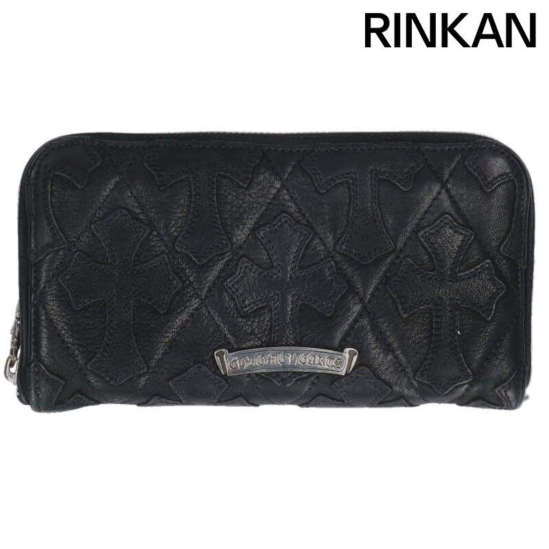 クロムハーツ REC F ZIP QUILTED セメタリークロスキルティングレザー財布 メンズ