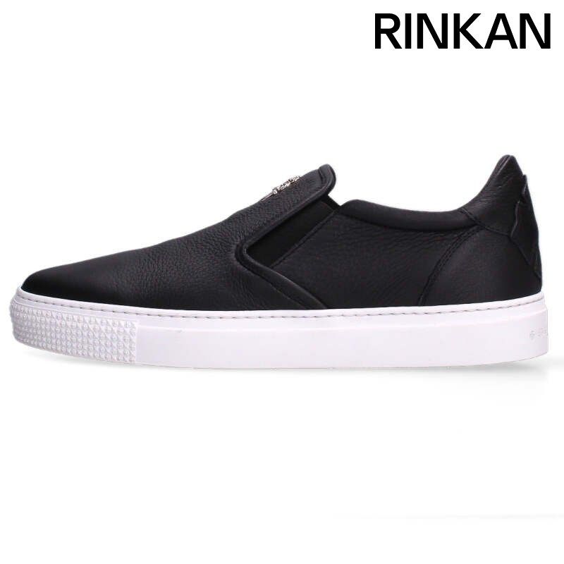 クロムハーツ SLIP ON BLK CALF/スリッポン CHプラスレザーパッチダガー付レザースニーカー メンズ 43