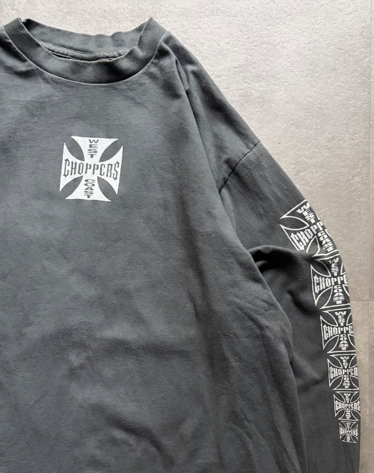 WEST COAST CHOPPERS ロンT 長袖Tシャツ L ブラック 袖プリント USA製 