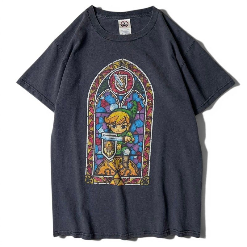 00s ゼルダの伝説 風のタクト オフィシャル プリント 半袖 Tシャツ S / 00年代 オールド ゲーム ゼルダ リンク 任天堂 ニンテンドー