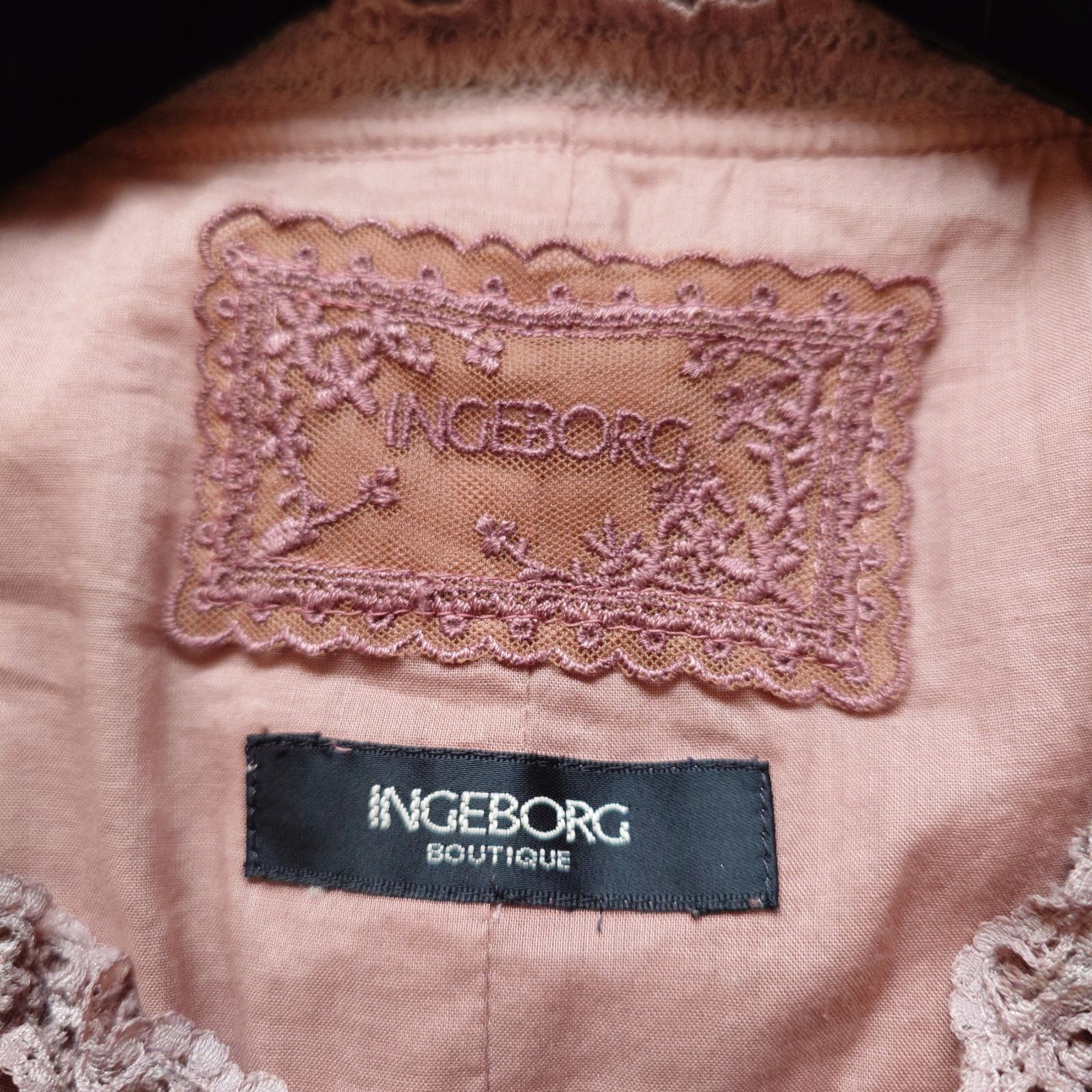 美品 INGEBORG インゲボルグ 総レース ピンタック ピコフリル