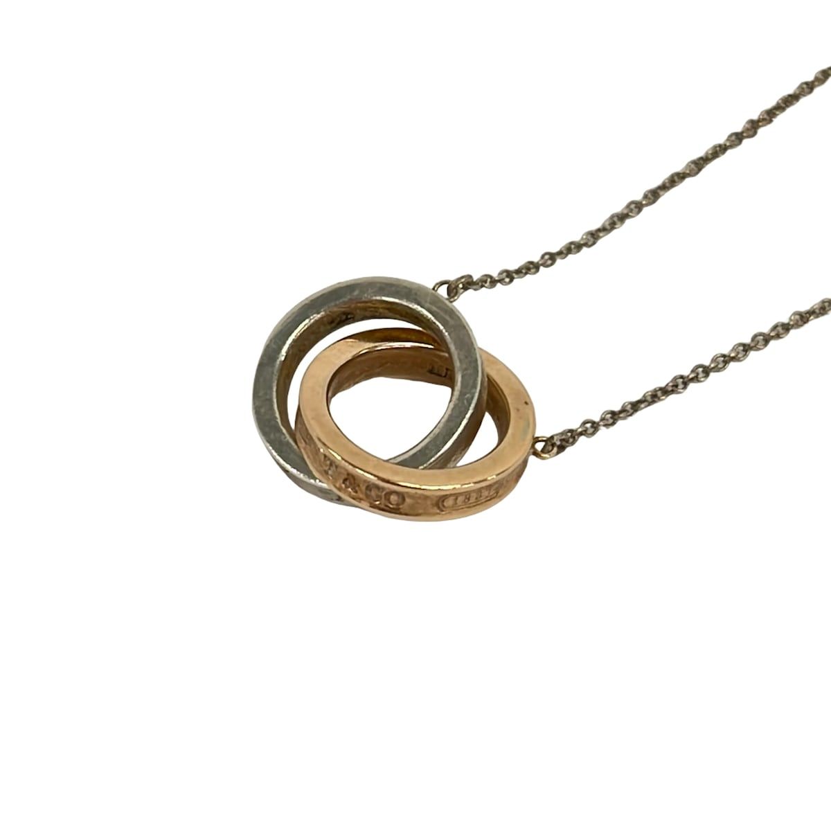 TIFFANY&Co.(ティファニー) ネックレス 1837インターロッキングサークル シルバー×ピンクゴールド 18,648円