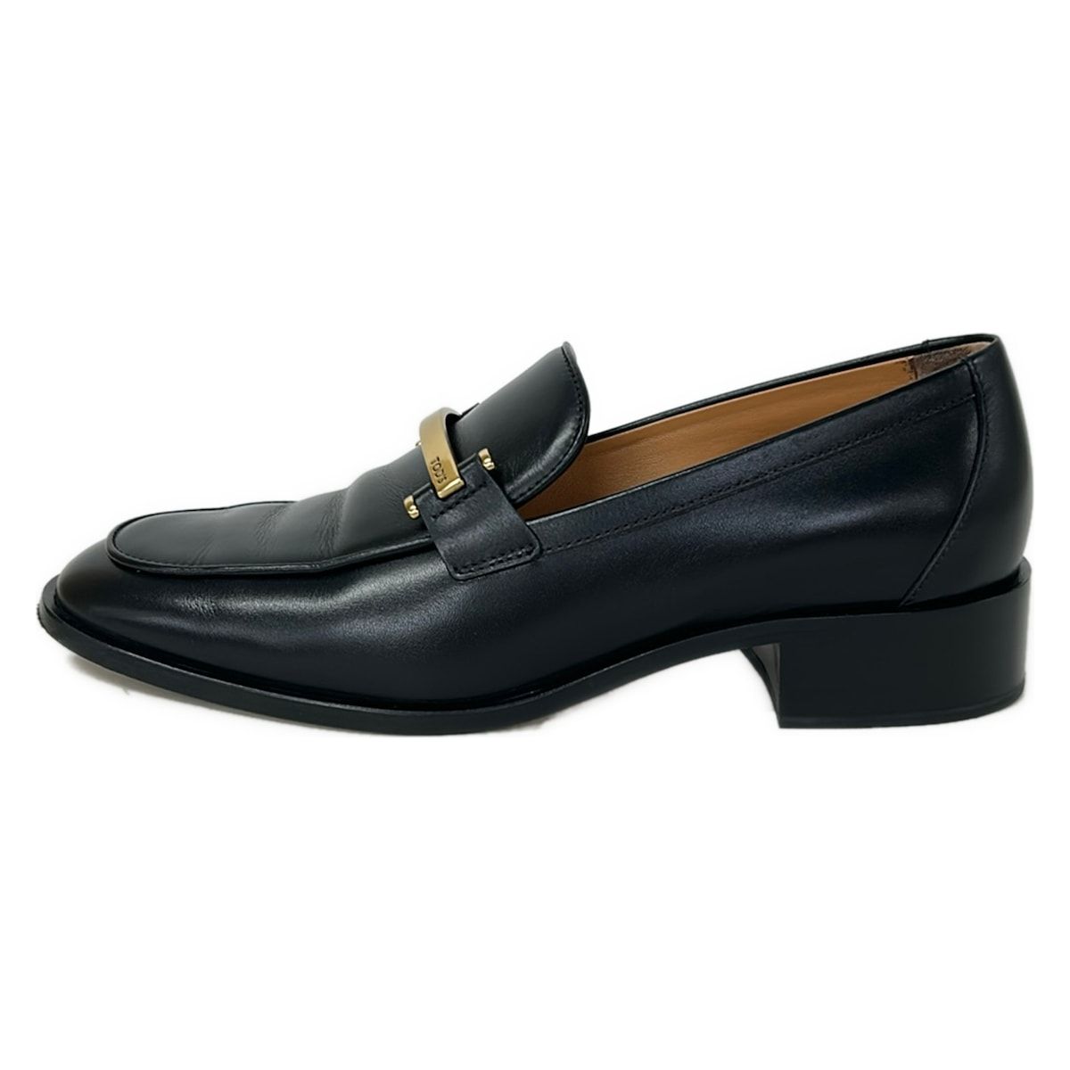 TOD'S(トッズ) ローファー 36 1/2 レディース - XXW28K0JE50SMXB999 黒×ゴールド レザー