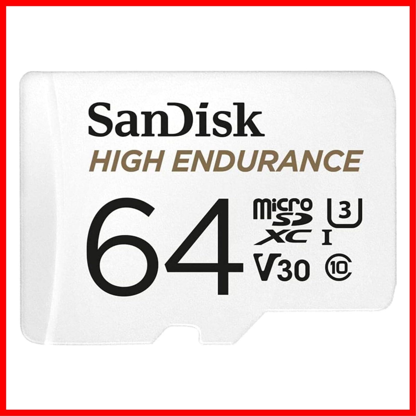 【人気商品】UHS-I U3 V30 64GB Class10 ドライブレコーダー 監視カメラ カード 高耐久 High microSD Endurance SDSQQNR-064G-GH3IA SanDisk 簡易デザインパッケージ 2年間限定