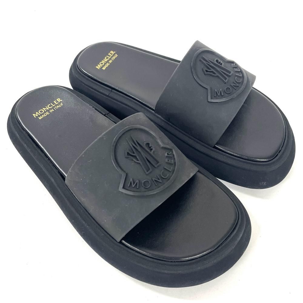 モンクレール MONCLER スライダー サンダル ラバー 4C00080 ブラック レディース【中古】