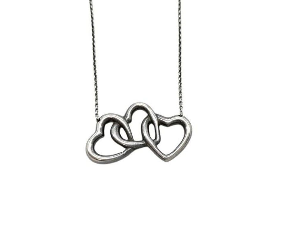 Tiffany&Co. ティファニー ネックレス トリプルオープンハート シルバー系 SV925 レディース 美品