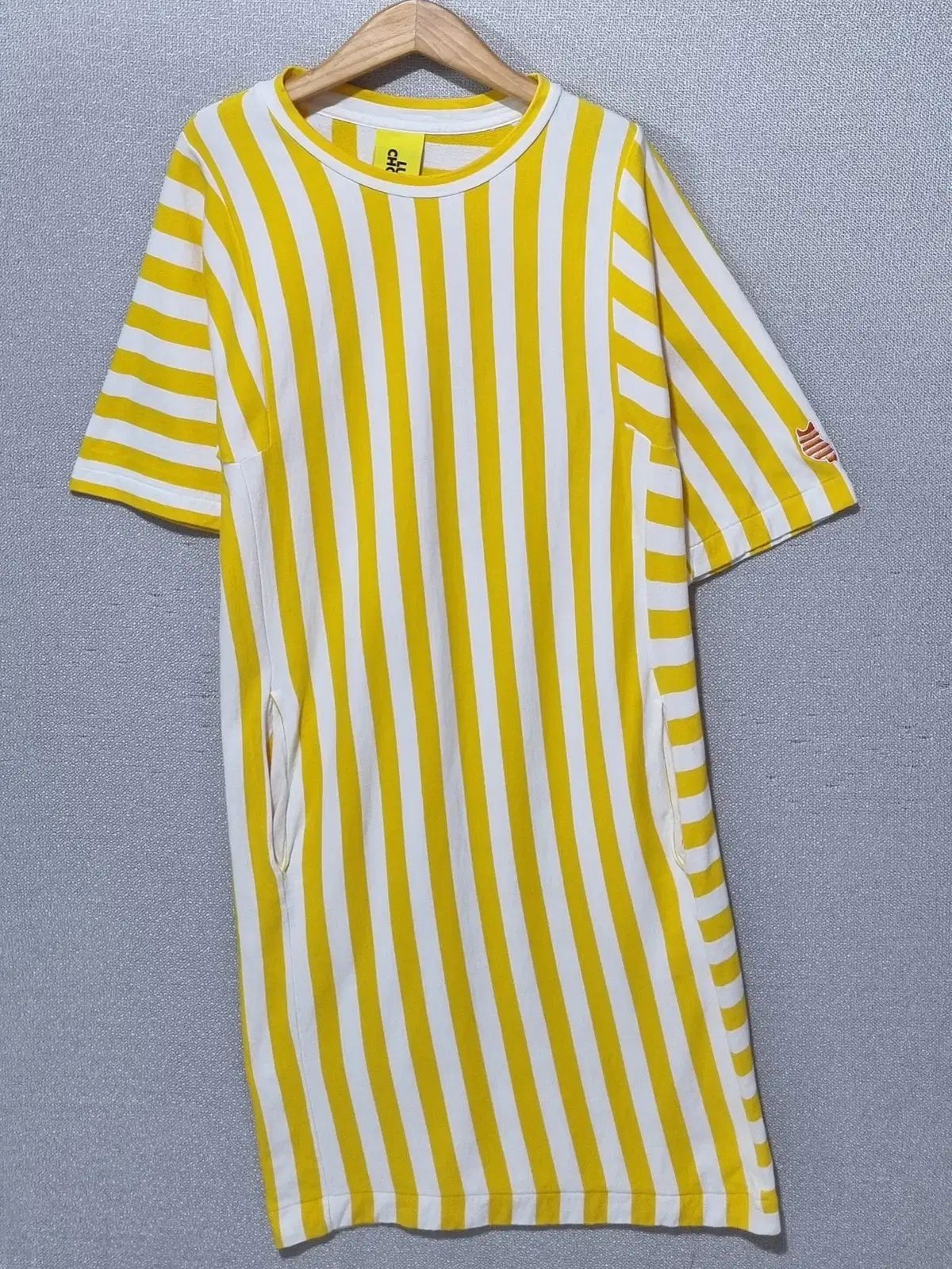 S (55) LUCKY CHOUETTE ラッキーシュエトゥ イェロー＋白 半袖 ONE PIECE