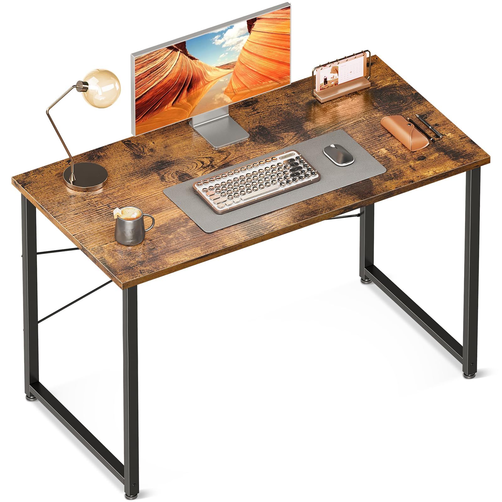 ODK デスク 机 pcデスク 幅100cm ゲーミングデスク パソコンデスク シンプル ?子 computer desk 学習机 コンパクト ワークデスク ??? 在宅ワーク おしゃれ 組立簡単 ビンテージｍａ