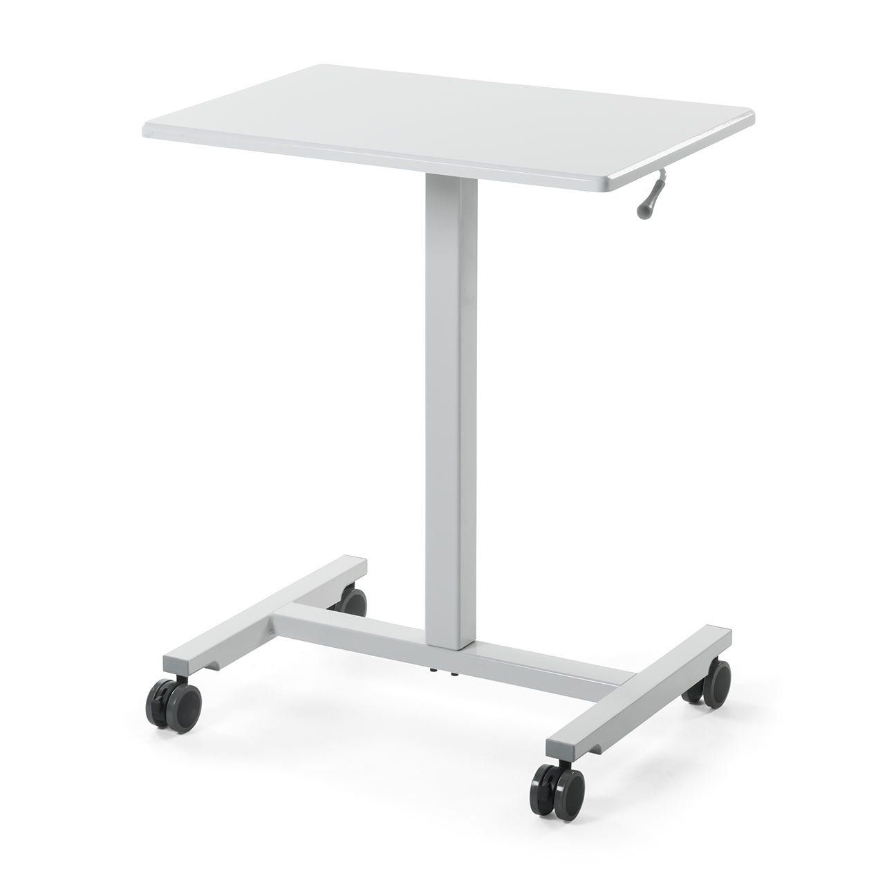 サンワダイレクト スタンディングデスク ガス圧 昇降式 幅62×奥行43cm 高さ76.5?110.5cm キャスター付き 耐荷重10kg パソコンデスク ホワイト 100-ERD007Wｍａ