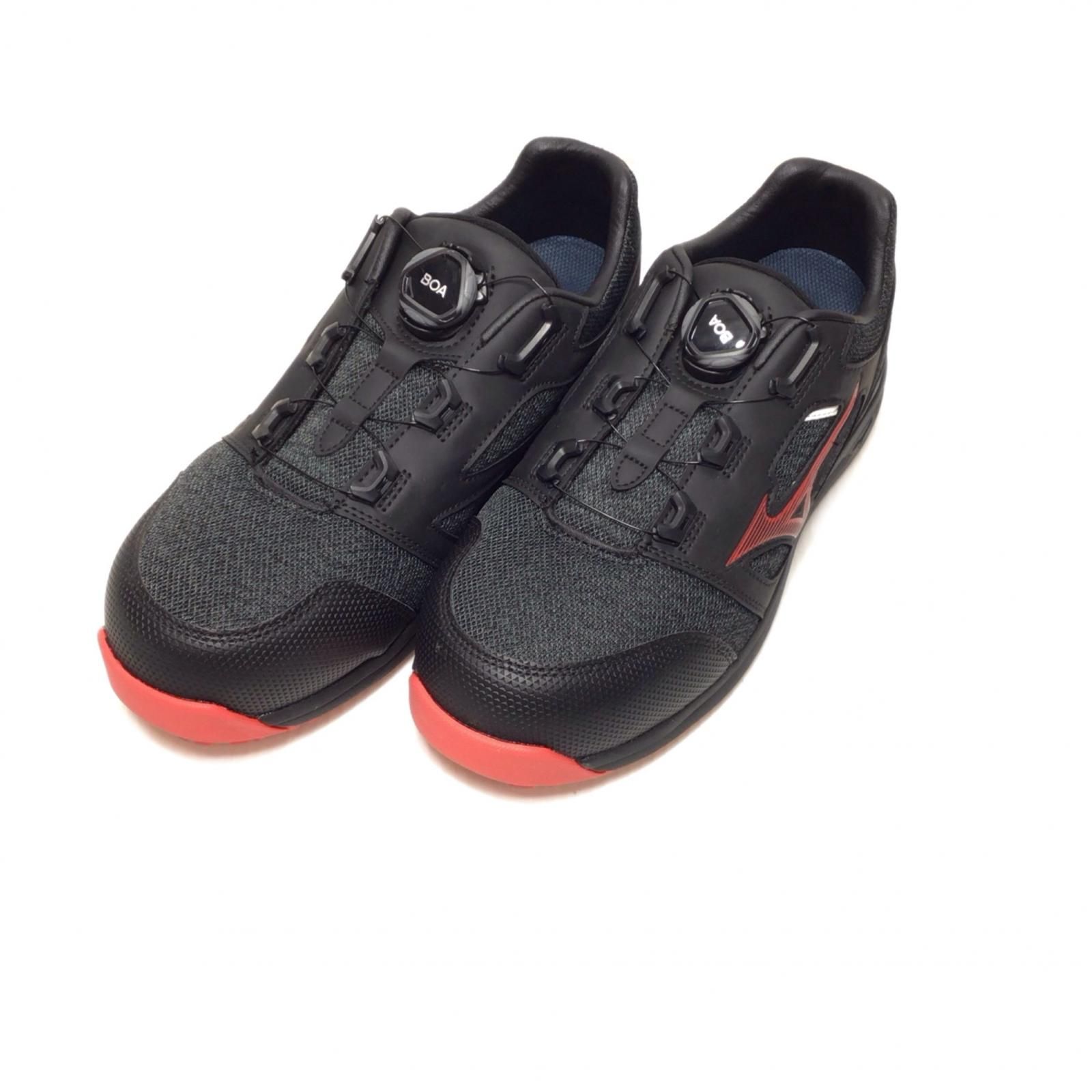 MIZUNO ミズノ 安全靴 開封品(S) 26.5cm F1GA220209 ブラック×レッド