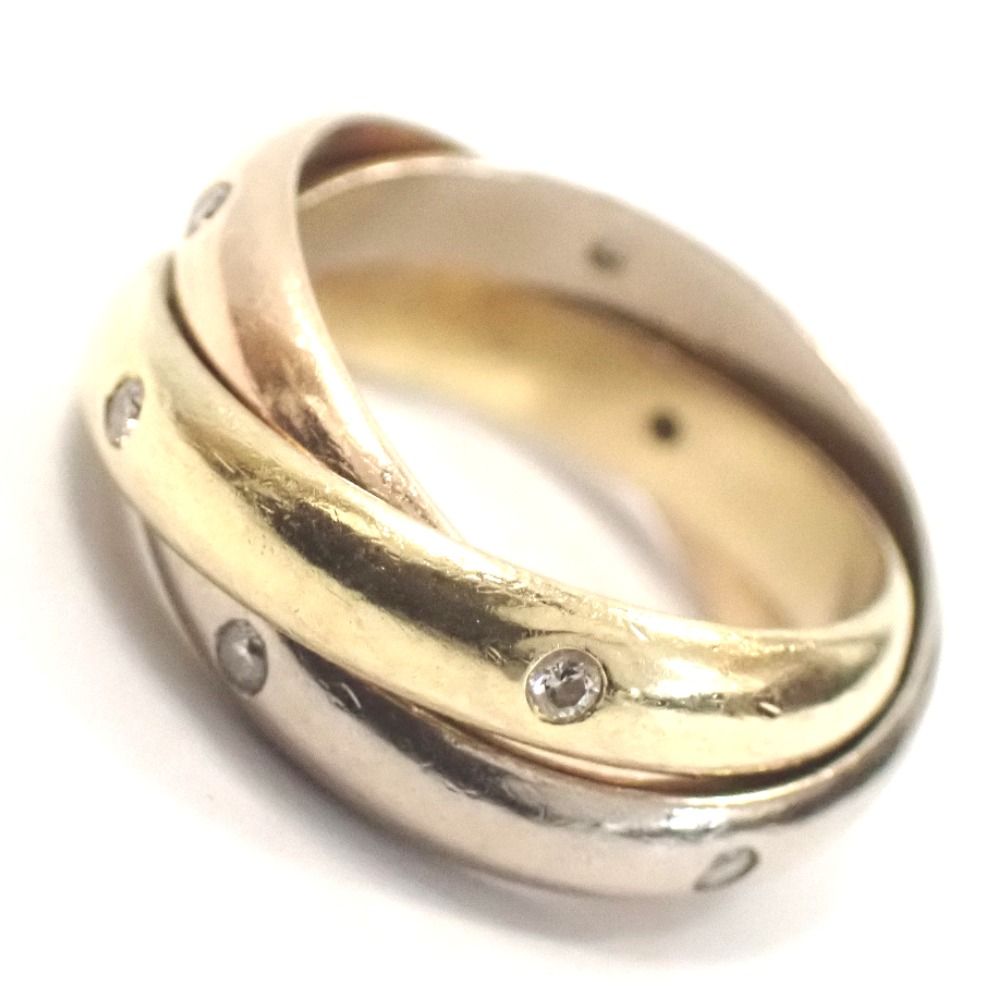 Th1013901 カルティエ トリニティ リング 指輪 K18ゴールド 15Pダイヤモンド 約10.6g レディース CARTIER 中古