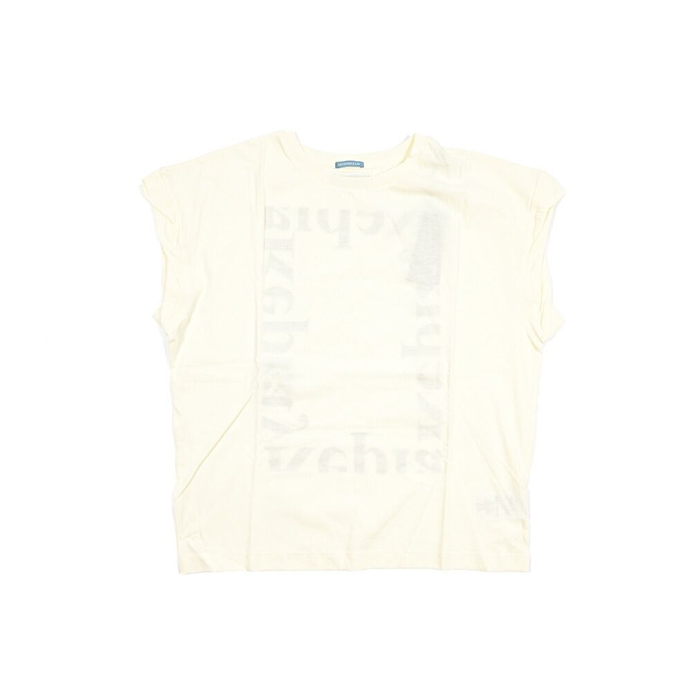 REPLAY リプレイ / ノースリーブ ロゴ Tシャツ カットソー クルーネック ワイドシルエット 春夏 レディース オーガニックコットン 100% ロゴ オフホワイト 435009