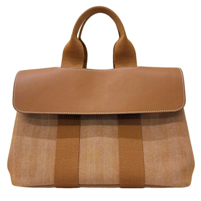 HERMES エルメス ヴァルパライソ PM トワルシェブロン/ヴォーグミ ハンドバッグ ブラウン系 レディース 【中古】 22605K399