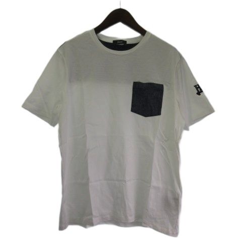 ヘルノ HERNO Tシャツ カットソー 半袖 ポケット バイカラー ネイビー ホワイト 50