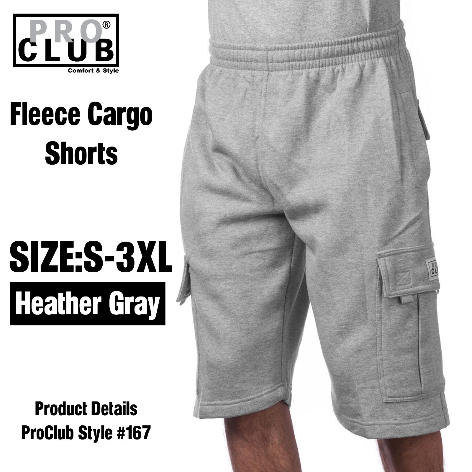 新品] PRO CLUB / プロクラブ Fleece Cargo Shorts スウェット カーゴ
