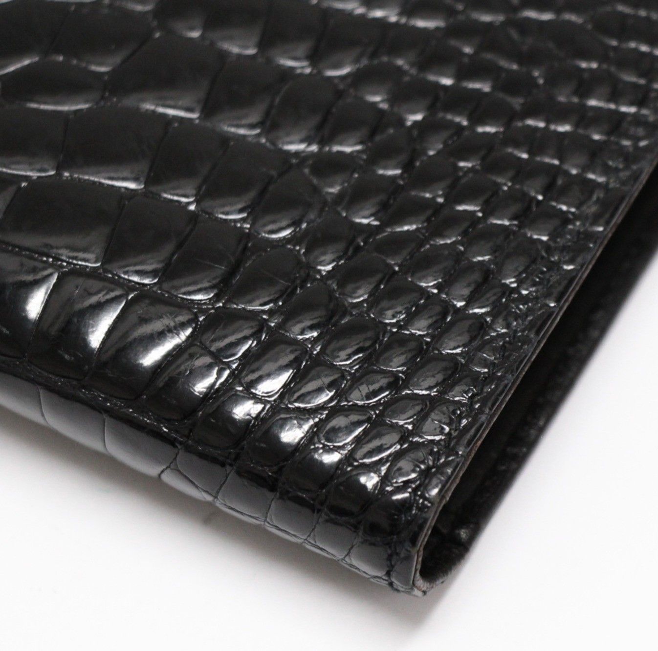 シャネル CHANEL リアルクロコ ココマーク がま口 二つ折り財布 シャネル CHANEL リアルクロコ ココマーク がま口 二つ折り財布