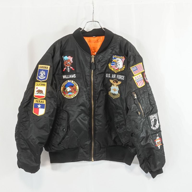 ROTHCO ロスコ MA-1 フライトジャケット 2XL 黒 米軍モチーフ U.S.AIR FORCE ワッペン刺繍 中綿 ブルゾン