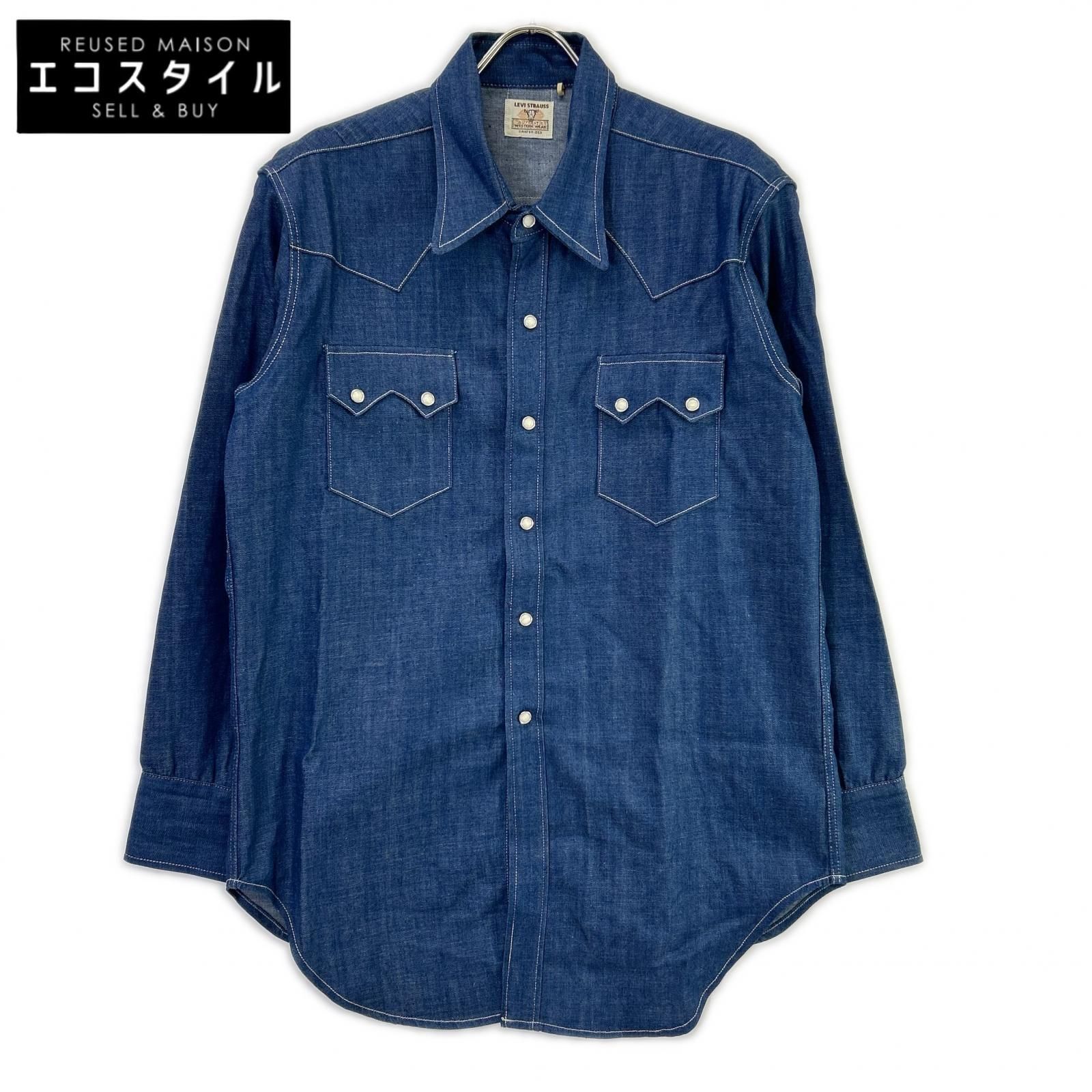 LEVI‘S　リーバイス　ブルー PC9-001L7-0002 VINTAGE CLOTHING 50'S ショートホーン ウエスタンシャツ　M