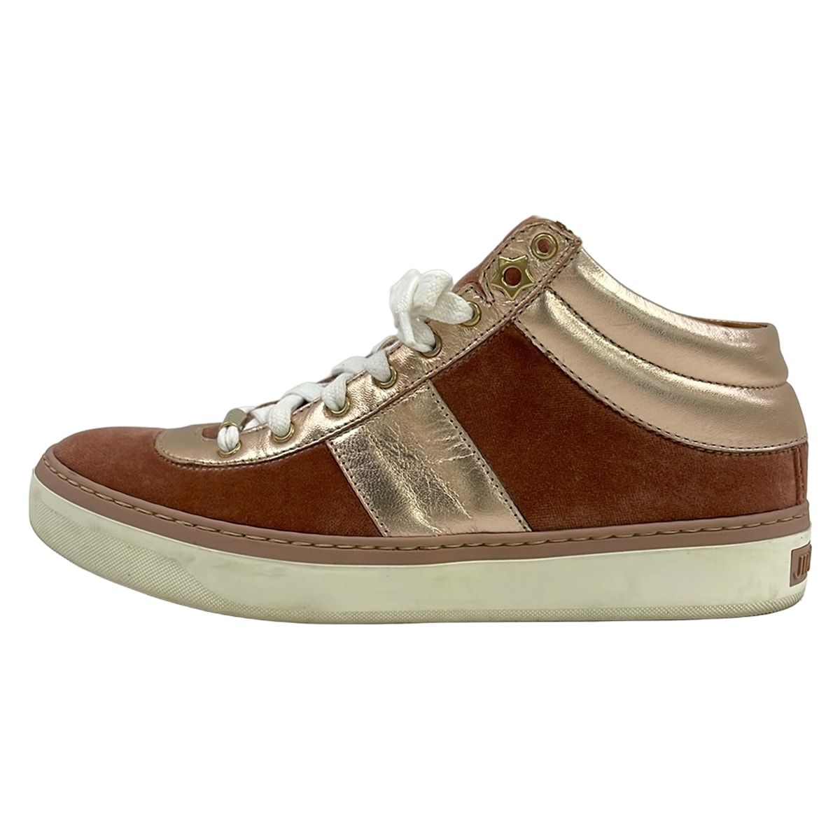 JIMMY CHOO(ジミーチュウ) スニーカー 36 レディース - ピンクベージュ×ピンクゴールド レザー