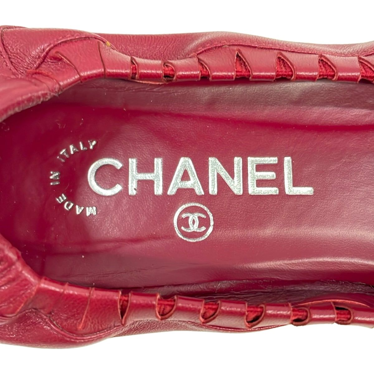 CHANEL バレエシューズ　ココマーク　36 CHANEL(シャネル) フラットシューズ 36 C レディース - G28952 レッド