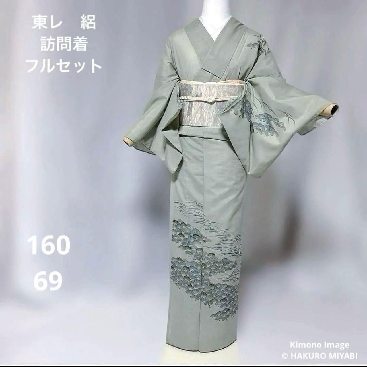 東レ　絽　訪問着　フルセット　夏帯　夏帯締め　夏帯揚げ　統一コーデ　型友禅　美品
