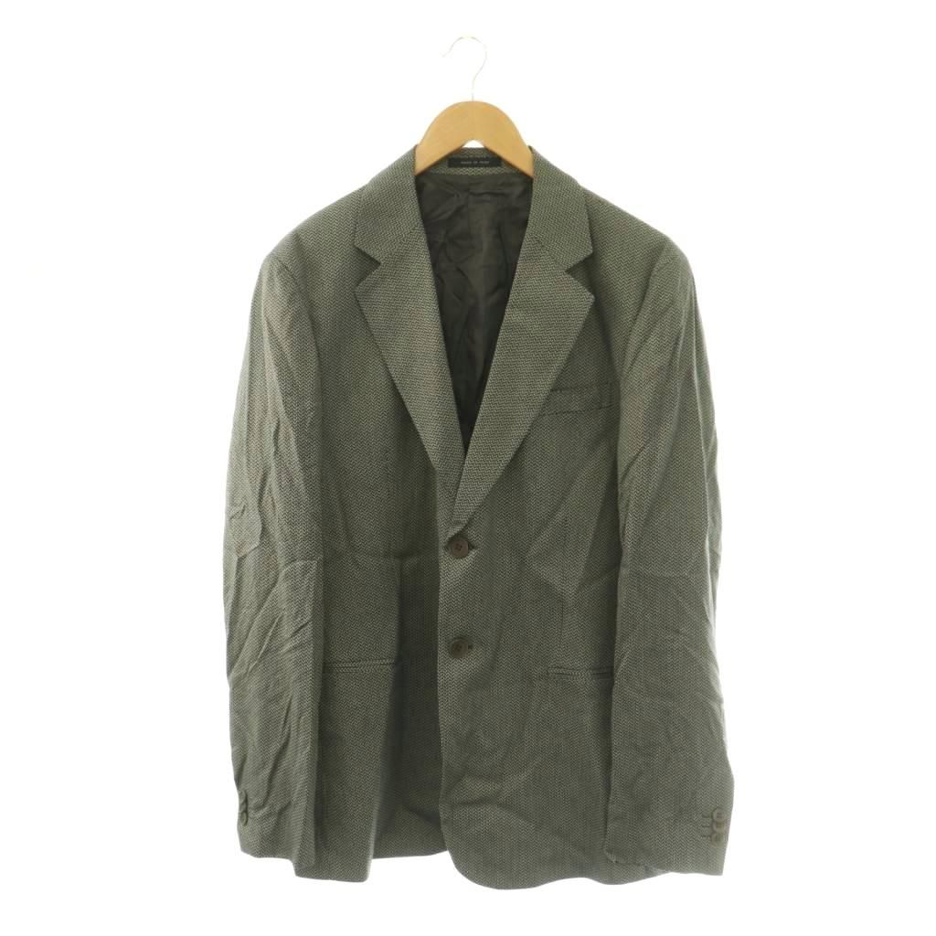 エンポリオアルマーニ EMPORIO ARMANI テーラードジャケット 54 黒 白 グレー /MI ■GY53