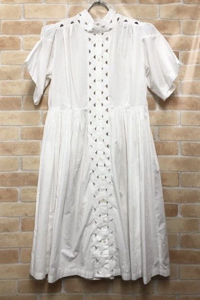 【中古】 AAYUSHI アユーシ ハーフスリーブウェーブレースワンピース SFN0280 ホワイト 111452941