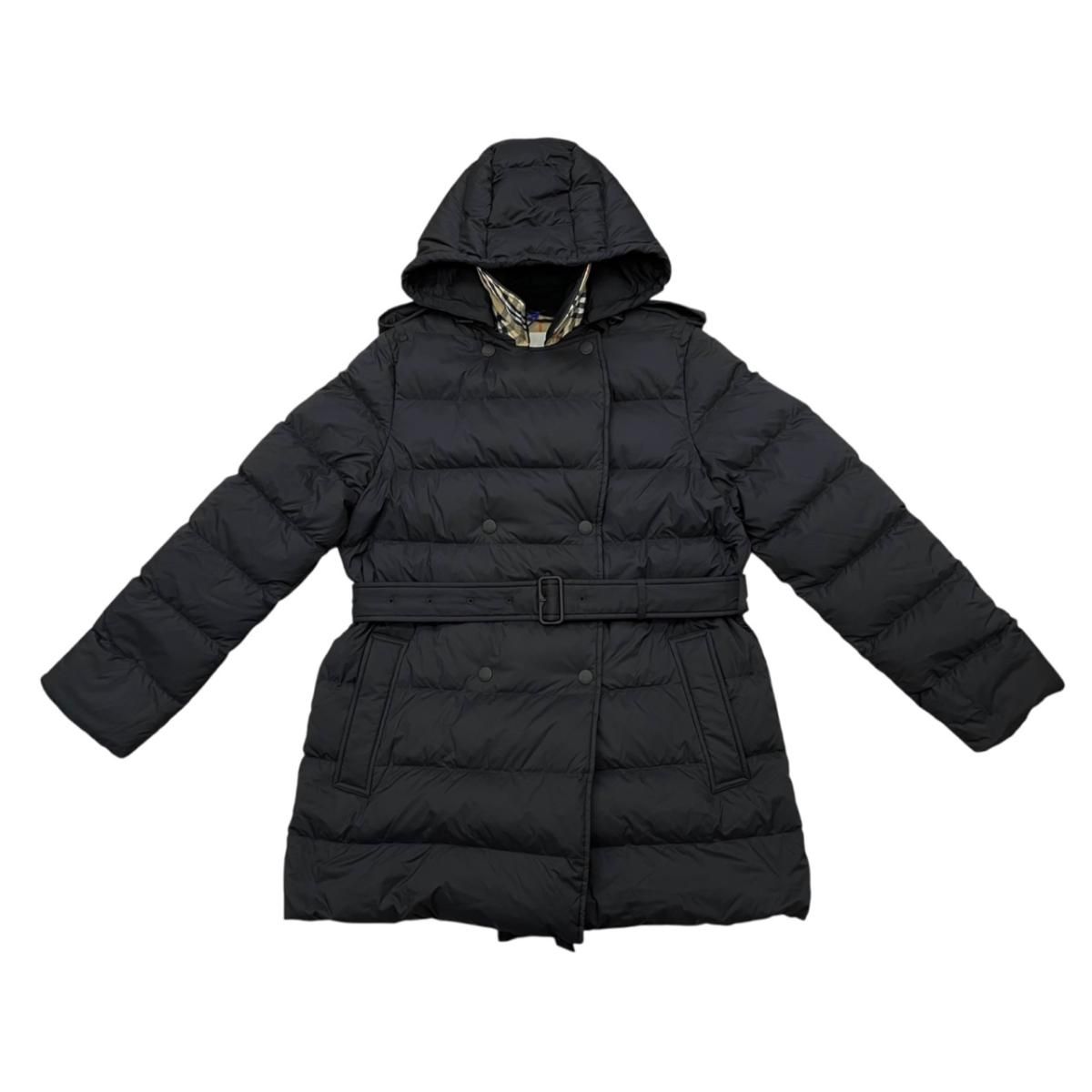 ☆バーバリー ダウンジャケット コート チェック 8110310 1005 Mサイズ ナイロン ブラック BURBERRY