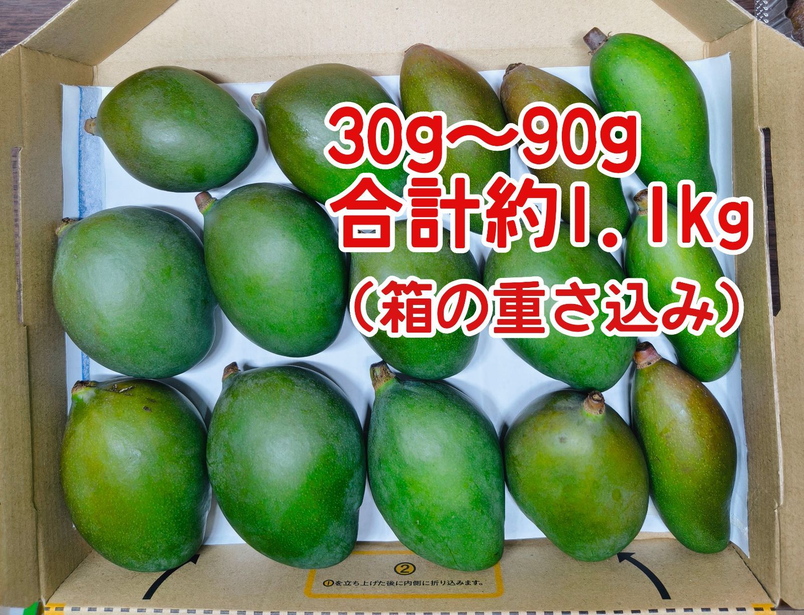 摘果マンゴー約9kg ★今年最後の出品です★ 摘果 未熟 加工用 マンゴー/ 約1㎏〈約30g～90g〉 - メルカリ