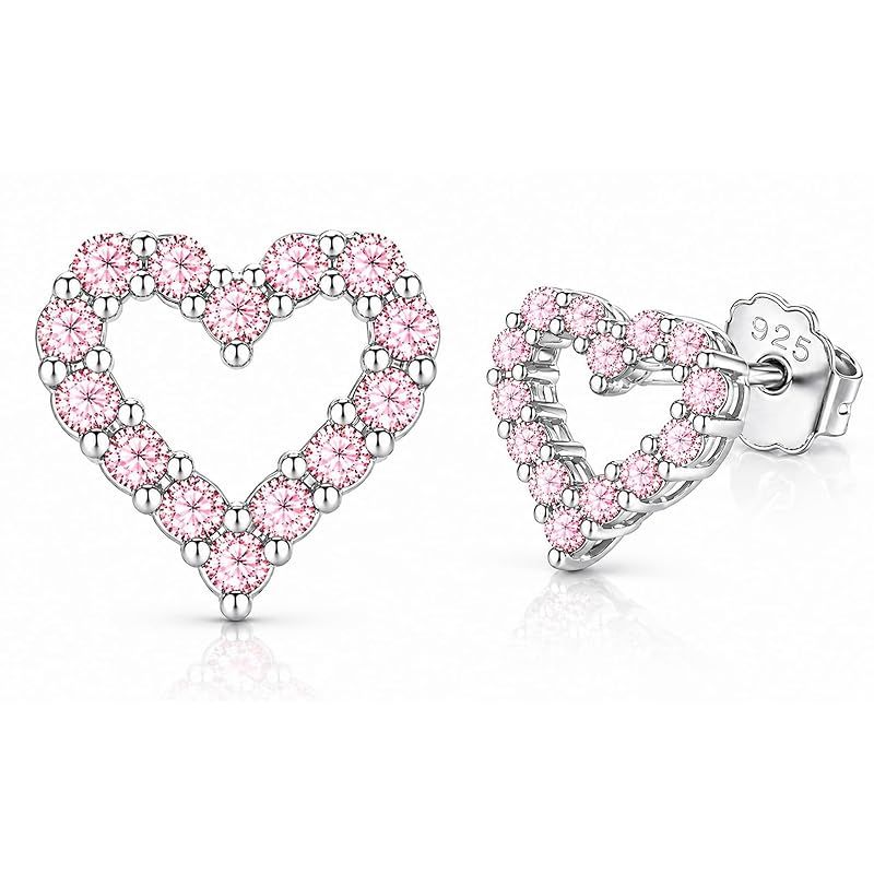 パリ発ジュエリー ハートピアス ピンク オープンハート レディース シルバー925 上品 妻 彼女 誕生日 記念日 プレゼント COEUR PORTE BONHEUR P010-PINK