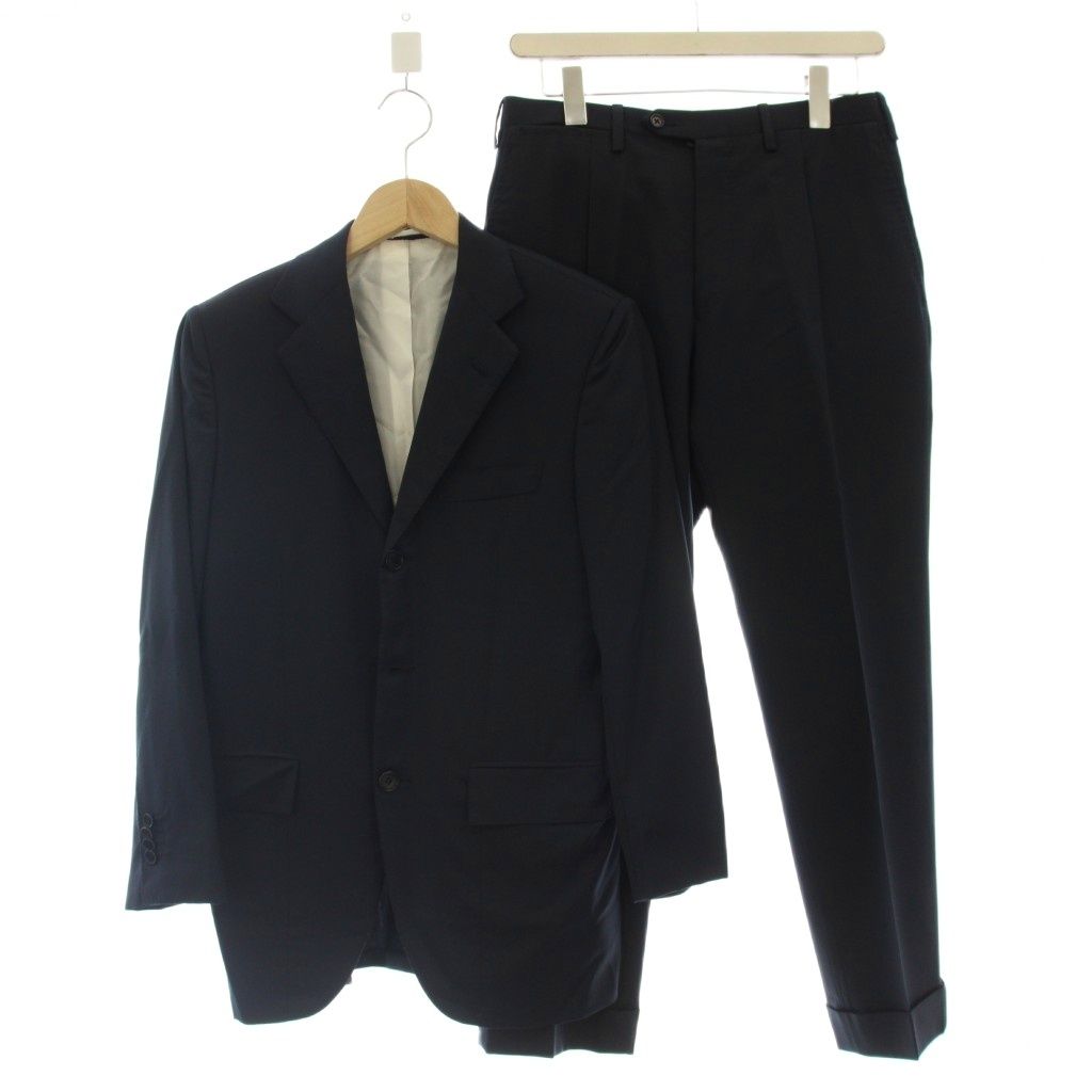 キトン Kiton LASA スーツ セットアップ ジャケット 背抜き パンツ 42 ネイビー 紺 UA89K0102402 /☆G