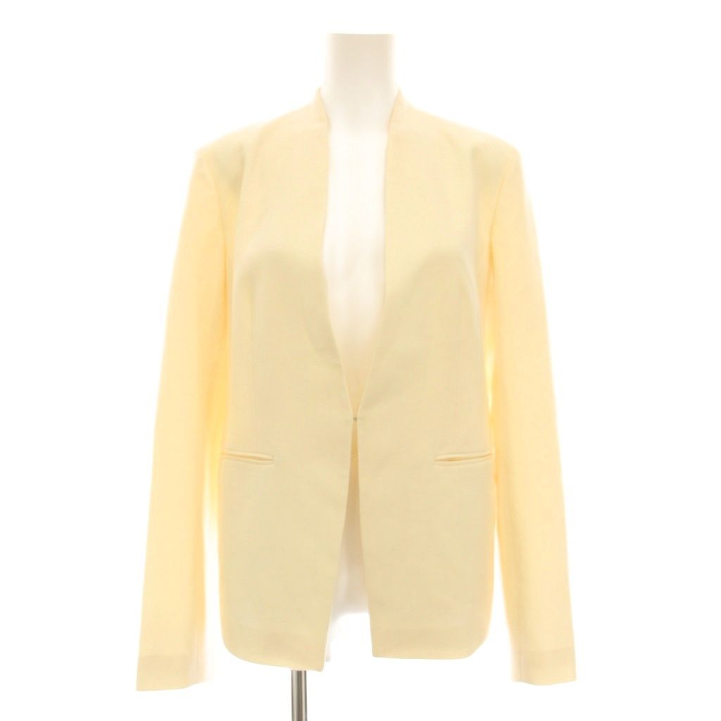 セオリーリュクス theory luxe SAXONY SOFT DONNA2 ノーカラージャケット アウター 42 アイボリー クリーム色 /YM