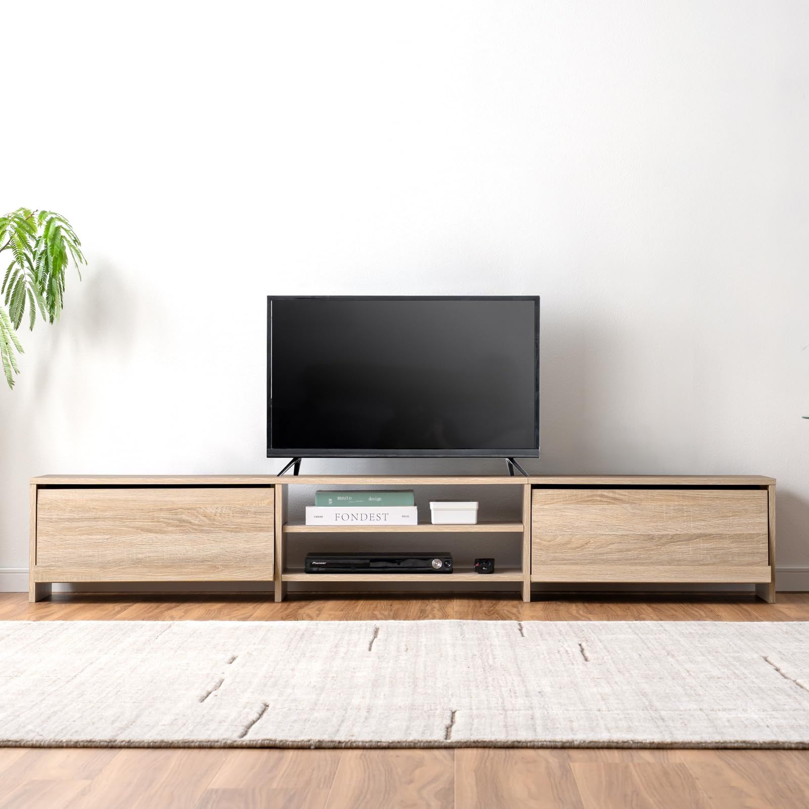 タンスのゲン テレビ台 幅180cm 50型対応 フラップ扉 ローボード 収納 TV台 テレビラック 40型対応 32型対応 大容量 ロータイプ テレビボード 49600418(114452)ｍａ