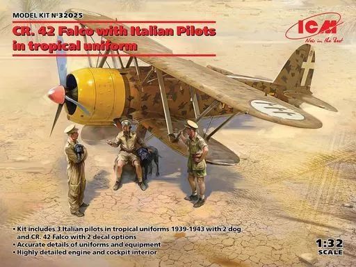 【中古】プラモデル 1/32 イタリア空軍 フィアット CR.42 ファルコw/熱帯仕様パイロット [32025]