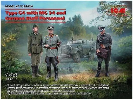 【中古】プラモデル 1/24 ドイツ G4 w/ MG 34＆ドイツ軍将校 [24024]