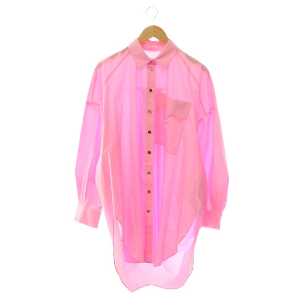 エンフォルド ENFOLD 26SS SLIT SHIRT シャツ ロング 長袖 38 ピンク /HK ■OS