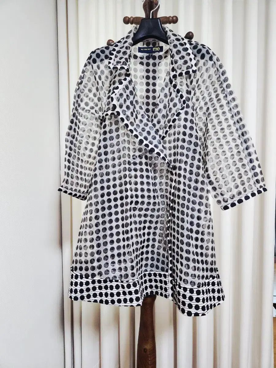 ドット シースルー ジャケット ロング丈 オーガンザ ジャケット ユニークルック