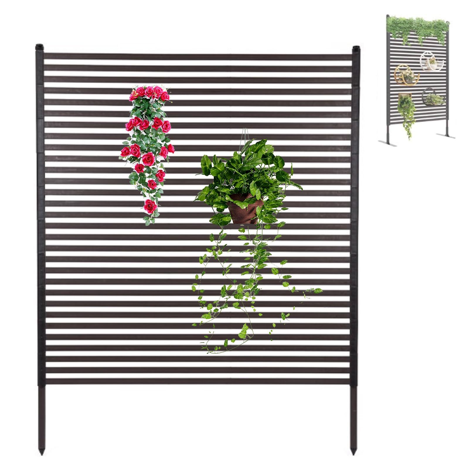 新品 Jumei フェンス 目隠し 屋外 ガーデンフェンス 幅120cm×高さ180cm 1セット入 鋼製 衝立 パーテーション 組立簡単 置くだけ 後付け ベランダ 玄関 日除け 庭造り 柵 外構 隣家 境界 プランター 庭 仕切り