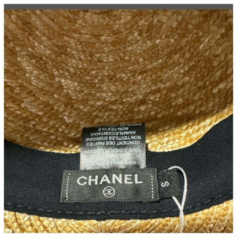希少】CHANEL シャネル ロゴストローハット S - メルカリ
