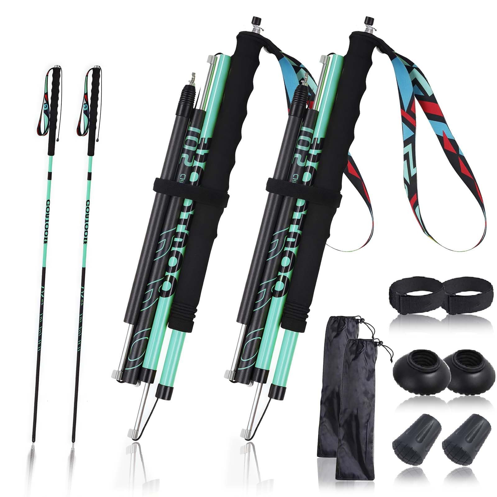 新品 トレッキングポール 折りたたみ カーボン 登山 ストック 【超軽量 110g-130g・収納サイズ32-36cm】 ウォーキングポール ウォーキングステッキ 2本セット 収納ポーチ付き 登山杖 登山ポール 山登り アウトドア 遠足 ステッキ ハイキングポ