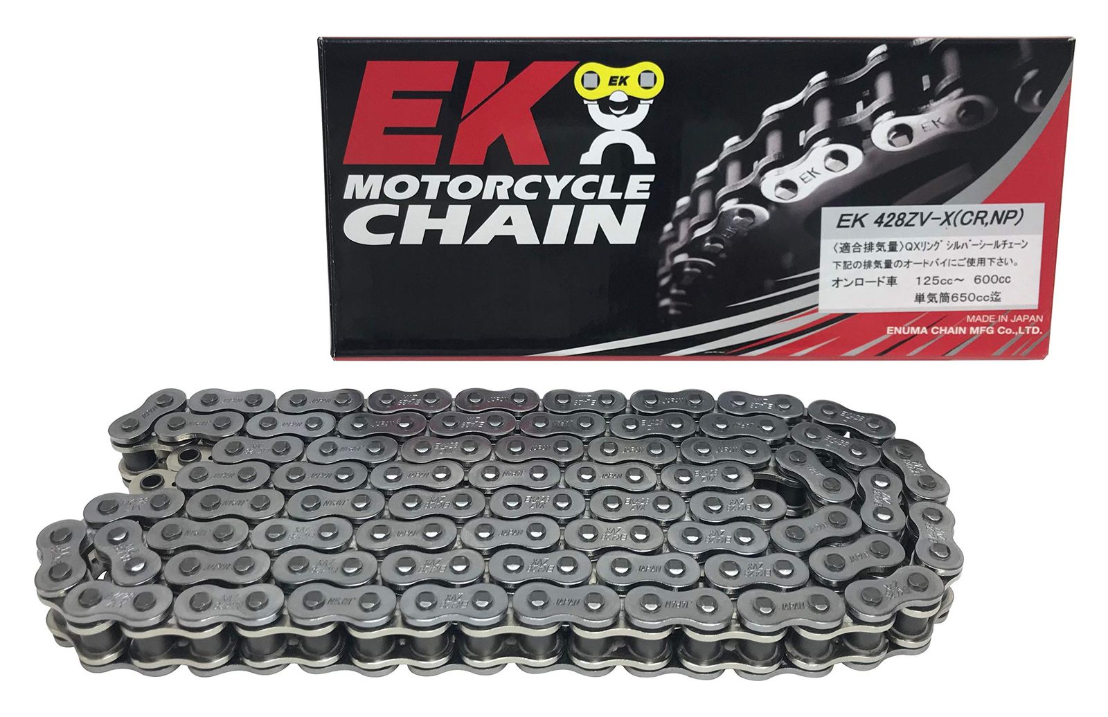 新品 EK(イーケー) QXリングシールチェーン 428ZVX シルバー 104L 【カシメジョイント】 428ZVX(CR/NP)