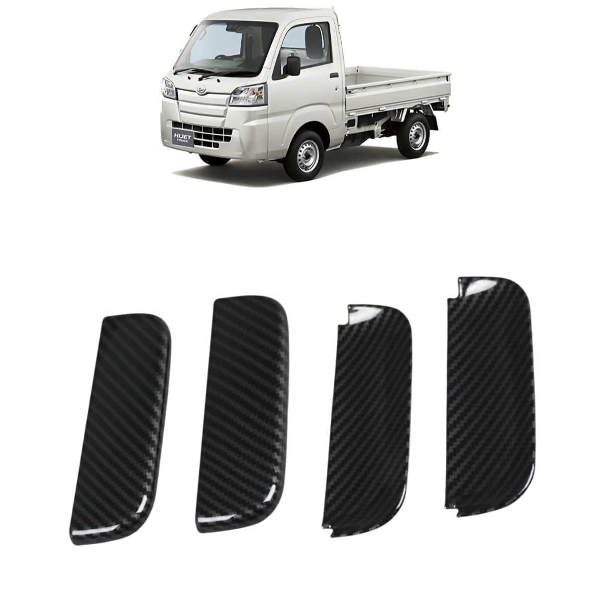 新品 Cytovora For HIJET TRUCK S500P/S510P ダイハツ ハイゼット トラック-向け 2014年～ ドアハンドル ガーニッシュ カスタムパーツ 室外 ドアノブ装飾 カバー プロテクター アクセサリー (カーボン柄、4枚セット)